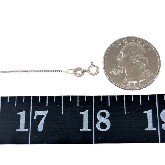 Box Chain Necklace | Vintage Sterling Silver 925 | Adjustable up to 22.5" - Picture 2 of 3